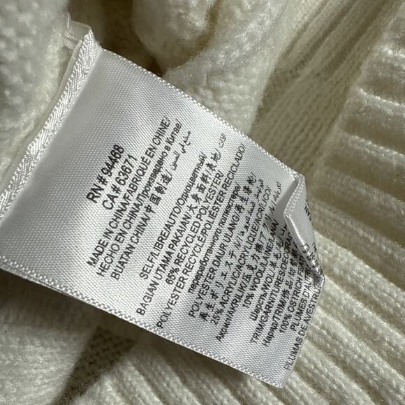 Bcbgmaxazria Women's White Feathered Pullover Cropped Cable Knit Sweater Size XS - Picture 6 of 9